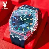 ราคา PLAYBOY นาฬิกาผู้ชาย กันน้ํา 100% กันกระแทก อเนกประสงค์ นาฬิกาข้อมือดิจิทัล สายซิลิโคน หน้าจอ LED สไตล์สปอร์ต นาฬิกาข้อมือ 2066 รอบ วัสดุโลหะ + หนัง มีสินค้า หลายสี มีกล่อง เครื่ (1729923284064962725)