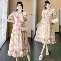 ราคา LY 102 (ยาว45 นิ้ว +ซับใน+เชือก) ชุดคลุมท้องออกงาน ชุดคลุมท้องเกาหลี ลายดอกไม้กระโปรงยาว ให้นมกระดุมหน้า (1733630861536822481)