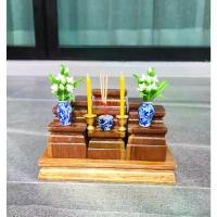 ราคา พร้อมส่งจากไทย ชุดบูชาหิ้งพระ ชุดบูชาหน้าพระ เซตธูป เทียน แจกันดอกบัวจิ๋ว ขนาดสูง 3 นิ้ว (1734367077520344434)