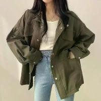 ราคา เสื้อแจ็คเก็ต Workwear สไตล์เรโทรฤดูใบไม้ร่วง เก๋ไก๋เกาหลี ดีไซน์กระเป๋าปลอม เอวรูด กระชับสัดส่วน เทรนช์โค้ท สำหรับผู้หญิง (1732683230279534082)