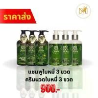 ราคา แชมพู 3 ขวด ครีมนวด 3 ขวด สมุนไพรสด ใบหมี่ อัญชัน ขิง แบรนด์ชีวาร์ (1729754725160159477)