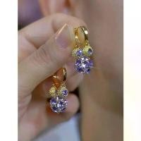 ราคา New luxury fashion earrings Elegant purple fruit shaped earrings Dangle earrings for women Fashion accessories, other materials (1733327263043127259)