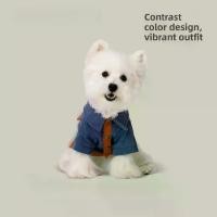 ราคา Pet Color-Block Jacket for Bichon Frise, Autumn Outdoor Warm Corduroy Outfit (1734172964519839438)