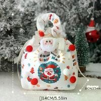 ราคา 6-Pack Christmas Gift Bags with Drawstring Closure - Reusable Holiday Party Small Gift Bags, Including Santa Claus, Snowman, Gingerbread House, and "Merry Christmas" - Durable Po (1733303746596341743)