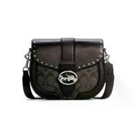 ราคา กระเป๋าสะพาย COACH C3593 GEORGIE SADDLE BAG IN COLORBLOCK SIGNATURE CANVAS WITH RIVETS (SVS3L) (1733780951727114043)