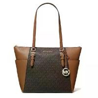 ราคา กระเป๋าสะพายไหล่ Michael Kors 35T0GCFT3B CHARLOTTE LARGE TOP ZIP TOTE BAG (BROWN) (1733796902126782267)