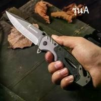 ราคา [จัดส่งทันที] Browning zd11 camping knife stainless steel carbon fiber handle folding knife (1734044386615330194)