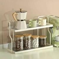 ราคา Acrylic Kitchen Spice Rack 2 Tier Countertop Organizer Multipurpose Rack for Seasonings and Herbs Home Kitchen Essentials (1733942383110162242)
