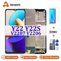ราคา For Vivo Y22 Y22s V2207 LCD Display Touch Screen Digitizer Assembly V2206 With Frame Repair Parts (1733597777120429826)