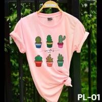 ราคา เสื้อยืด สกรีนลายต้นไม้ Plant เสื้อสีชมพูโอรส มีหลายไซด์ ใส่เป็นทีม เป็นครอบครัวSize S-5XL (1734295650461517294)
