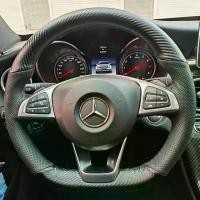 ราคา ปลอกพวงมาลัยรถยนต์คาร์บอนไฟเบอร์และหนัง DIY สำหรับ Mercedes-Benz A45 AMG W205 C43 C63S AMG CLA45 CLS63 AMG GLC 43 63 AMG (1734283902915478957)
