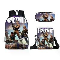 ราคา New Fortnite Children's Backpack Elementary School Student Pencil Case Three-Piece Set Cute Girls' Lightweight Backpack Hot (1733851544980390969)