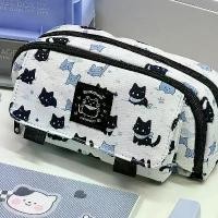 ราคา Flip up snow cat pencil case with high aesthetic value, double-layer multifunctional stationery box, printed large capacity, student dirt resistant pencil case, supplies (1734085769568946134)