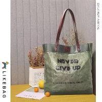 ราคา LIKEBAG Original Tote Bag High Capacity Letter Print Environmentally Friendly Kraft Paper Tote Bag for Unisex (1733607952447932090)