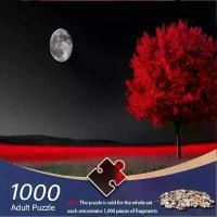 ราคา 1000 Piece Modern Abstract Red Tree and Full Moon Starry Sky Colorful Painting for Living Room Bedroom Office Cafe Decoration Birthday Gift Challenging DIY Intelligence Game Adul (1734133004812912187)