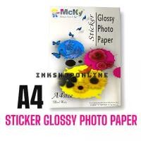 ราคา แนะนำ ขายร้อน MCKY STICKER กระดาษสติ๊กเกอร์ โฟโต้ ผิวมันเงา กันน้ำ 130แกรม ยี่ห้อ Mcky สำหรับ INKJET A4 100แผ่น Glossy Photo paper (1733525537378240328)