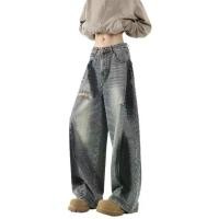 ราคา American-Style Splash-Ink Ripped Machete Jeans Men's Au (1733799820557125284)