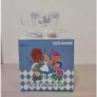 ราคา แก้วชา+ที่รองแก้ว Disney Alice in Wonderland glass tea cup set 2024 จากญี่ปุ่น (1733630126926890471)