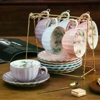 ราคา #tea cup# ชุดถ้วยกาแฟและจานรองยุโรป ครัวเรือนเซรามิคถ้วยชาสไตล์,Pastoral อังกฤษเซรามิคน้ำชายามบ่ายป, (1733512086186132718)