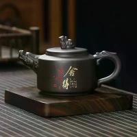 ราคา กาน้ำชา Tea pot กาชงชา แบบกด กาน้ำชาดินเหนียวสีม่วงแร่สีทองทาสีด้วยมือ ดินเหนียวสีม่วงเก่าย้อนยุคความจุขนาดใหญ่ Pixiu หม้อลูกหลุม ชุดน้ำชากังฟูที่บ้าน หม้อเดี่ยว (1734147130008176308)