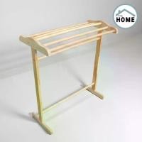 ราคา เก็บเงินปลายทาง. ราวตากผ้าไม้ยางพารา 4 เส้น สีธรรมชาติ Home Supplies ห้องครัว (1732777863254345017)