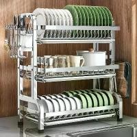 ราคา ชั้นวางจาน ชั้นคว่ำจาน ที่วางจานชาม ชั้นวางจานสแตนเลส ชั้นวางถ้วยชาม 3ชั้น ที่คว่ำจาน ครบเซ็ท ชั้นวางของครัว ชั้นวางของ Dish Rack (1733655835723335232)