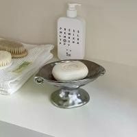 ราคา Double-Handled Ceramic Soap Dish Vintage Silver with Lid and Tall Soap Holder - Suitable for Use with Sink or as Jewelry Organizer for Halloween or Christmas Decorations (1733502171776386941)