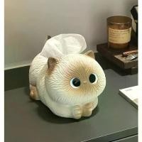 ราคา 3D Three-Dimensional Siamese Cat Ceramic Tissue Box Car Paper Box Niche Art Crafts Decoration (1733852005630576513)