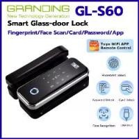 ราคา GL-S60 Smart Glass-door Lock + Fingerprint/Face scan/RFID กลอนประตูดิจิตอลประตูกระจกบานเลื่อนบานสวิง (1734070605820298701)