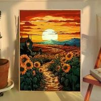 ราคา [decorative painting] Sunflower Landscape Decorative Painting Oil Painting Decorative Hanging Painting Living Room Background Wall Painting Corridor Mural Porch Wall Mural (1733885381575607573)