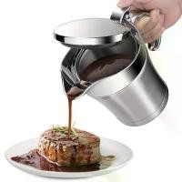 ราคา Stainless Steel Sauce Boat with Hinged Lid - 16 oz Double-layer Insulated Sauce Pot, Suitable for Thanksgiving, Perfect for Pairing with Sauces and Creams (1733435664929818572)