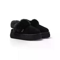 ราคา Rockfish รองเท้าเปิดส้น CLOUDY FLATFORM FUR SLINGBACK - BLACK (1734279212728026882)
