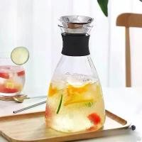 ราคา Household High Borosilicate Glass Cold Water Pitcher Danish Large Capacity Juice Pitcher Cold Water Pitcher (1734111312495347211)