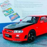 ราคา โมเดลรถR34 1/18 โมเดลรถR34gtr โมเดลรถ Nissan skyline R34 GTR Vspec Nismo Lava Orange Solido Model 1:18 ราคา ok (1733086422013674887)