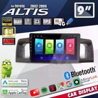 ราคา จอแอนดรอย จอ android ติดรถยนต์ IPS QLED แท้ 9นิ้ว TOYOTA ALTIS 2003-2006 RAM2 RAM4 Apple Carplay แบ่ง2จอได้ Android WIFI GPS ปลั๊กตรงรุ่น แถมกล้องมองหลัง วิทยุติดรถยนต์ (1733909256690501155)
