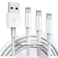 ราคา 3-Pack Apple MFi Certified Charger Cable 6 Feet (Approx. 1.8m Inches), Lightning to USB Data Cable 6 Feet (Approx. 1.8m Inches), 2.4A Fast Charging, Compatible with Apple iPhone (1733954622847289080)