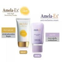 ราคา ครีมทาฝ้า Anti MelasmaAmela-Ex Glow 30 Ml. + Amela-Ex Anti Melasma Cream 30 Ml. Set. Brightening Facial Cream and Cream for Treating Blemishes, Freckles, and Dark Spots. (1734017608109623143)