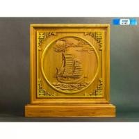 ราคา ป้ายไม้สักแกะสลัก ตั้งโต๊ะ รูปเรือสำเภาจีน ลงสีทอง โชคลาภ เศรษฐี เสริมฮวงจุ้ย Chinese Junk Ship Teak Wooden Sign Lucky (1734359641611404574)