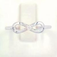 ราคา Lucky Gems แหวนเงินแท้ 925 เพชร CZ ชุบโรเดียม แหวนอินฟินิตี้ infinity เม็ดเดียว LKM791 (1734345749985527191)