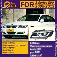 ราคา การเปลี่ยนประกอบโคมไฟหน้า, เหมาะสำหรับ BMW 3 Series E90 2005-2012, ไฟวิ่งกลางวันสองรูป LED Projecter, ไฟหน้า (1733108504053712095)