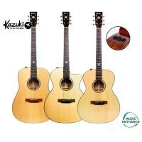 ราคา Kazuki ALL SOUL Series Electric Acoustic Guitar All Solid กีต้าร์โปร่งไฟฟ้า ทรง Dreadnought OM GA (1729595603065997361)