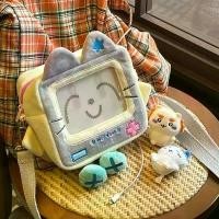 ราคา Jiaerdi Square Cat Shoulder Bag Stuffed Harajuku Cute Bolsas Women Transparent Cartoon Women's Shoulder Bag (1733528926875190548)