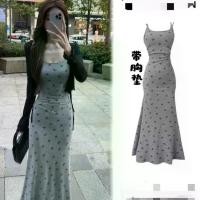 ราคา Summer Autumn Hot Girl Gray Printed Tank Top Bodycon Dress Women Niche Ruched Slim Fit Waist-Cinching Mermaid Dress Summer (1733474478709245440)