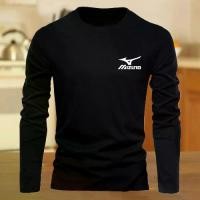 ราคา 2025 MIZUNO Men's Long Sleeve Shirt Solid Color Long Sleeve Quick Dry for Men Black Breathable Long Sleeve T-Shirt Men's Round Neck Tank (1734046166391948711)