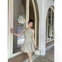ราคา New Elegant Lace-Up Sleeveless Slim Princess Dress 2025 Edition Elegant Waist-Cinching Tank Dress (1734062785644626986)