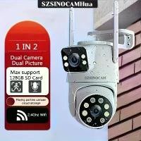 ราคา SZSINOCAM Dual Lens Wireless Security Camera, with Dual Lenses, Pan-Tilt, Night Vision, Motion Detection, Two-Way Talk and WiFi Connection - 720p HD View, USB Charging, for Outdo (1733735099085522310)