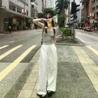 ราคา กางเกงขากว้าง สีขาว เดรด เชือกรูด สำหรับผู้หญิง ใส่หน้าร้อน สไตล์เกาหลี ดาราอินเทอร์เน็ต กางเกงขาตรง ทรงหลวม ขายดี กางเกงขายาวลำลอง 。 กางเกง ผ้า นิ่ม 。 กางเกง ลินิน แท้ 。 กาง (1732762445322684144)