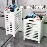 ราคา 1 Piece Grandpa's Treasure Large Foldable Laundry Basket with Wheels - Portable Plastic Storage Basket with 4 Wheels, Ventilation Holes, and Ergonomic Handle, Suitable for Dormit (1733351558002476180)