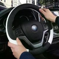 ราคา Leather Car Steering-wheel Cover 37CM-38CM Car-styling Interior Accessories Sport Auto Steering Wheel Covers Anti-Slip U (1733631818648880888)