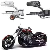 ราคา สไตล์กีฬา, พื้นผิว, Harley 8mm รถจักรยานยนต์ Handlebar กระจก Dual Sport ด้านหลังดูกระจกสําหรับ Harley Davidson สําหรับ Sportster Iron 883 Street Glide Ride , รถออฟโรด , การปรับแต่งรถในชีวิตประจำวัน (1